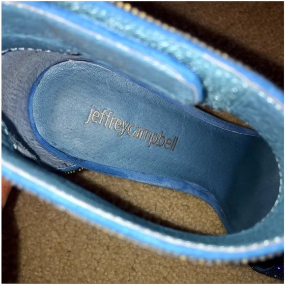 EUC Jeffrey Campbell Lindsay Blue Rhinestone Heels - Size 7 - Picture 4 of 4